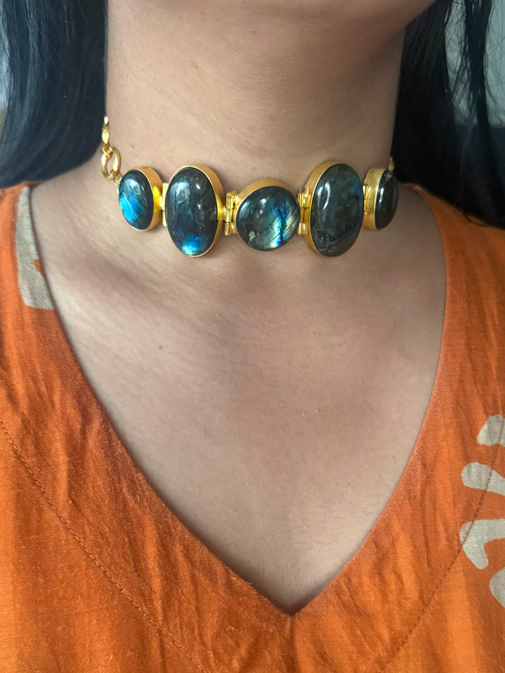 Statement Labradorite Choker / One of a kind Jewellery/ Indian Choker