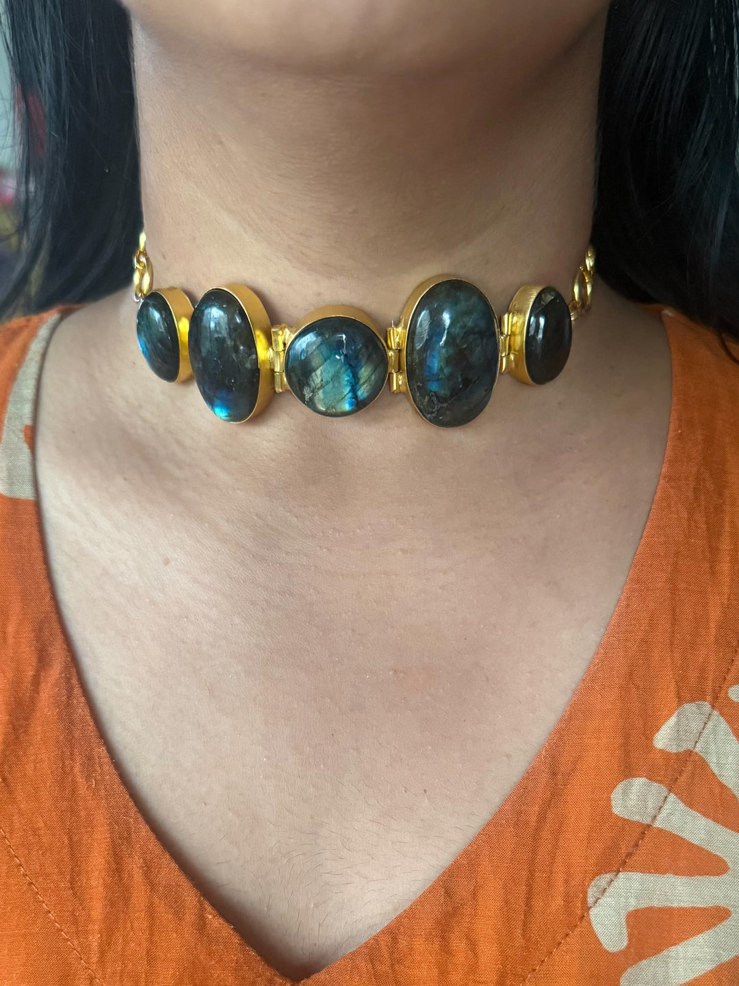 Statement Labradorite Choker / One of a kind Jewellery/ Indian Choker