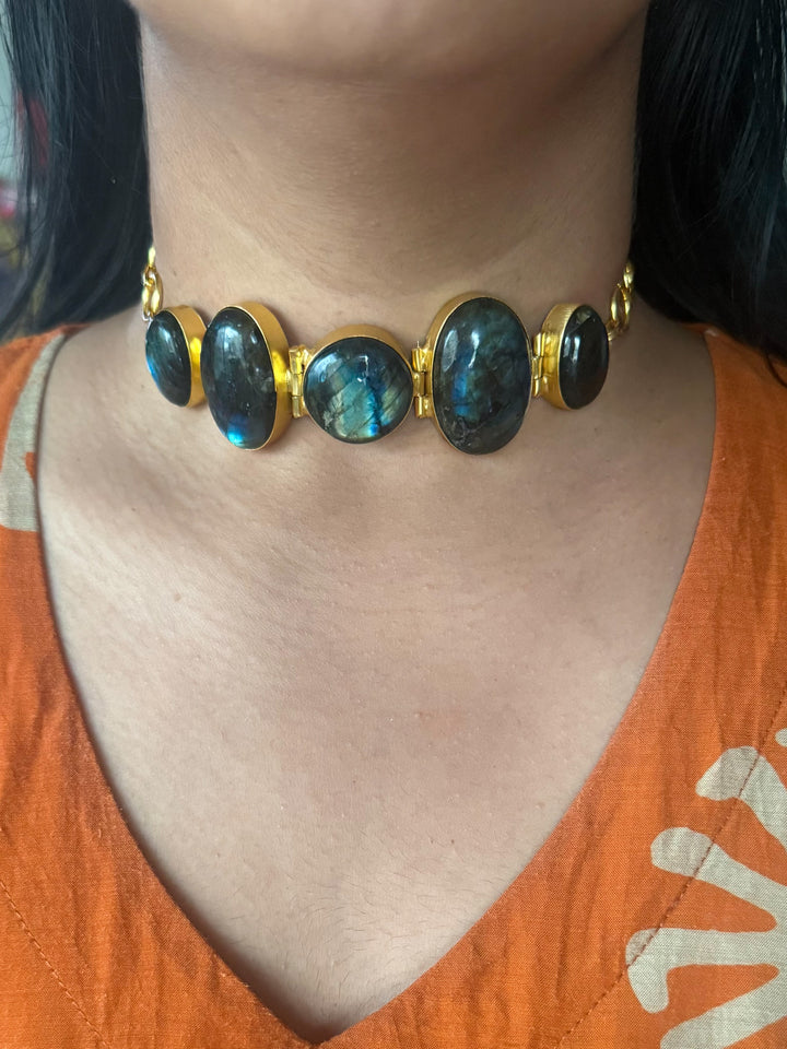 Statement Labradorite Choker / One of a kind Jewellery/ Indian Choker