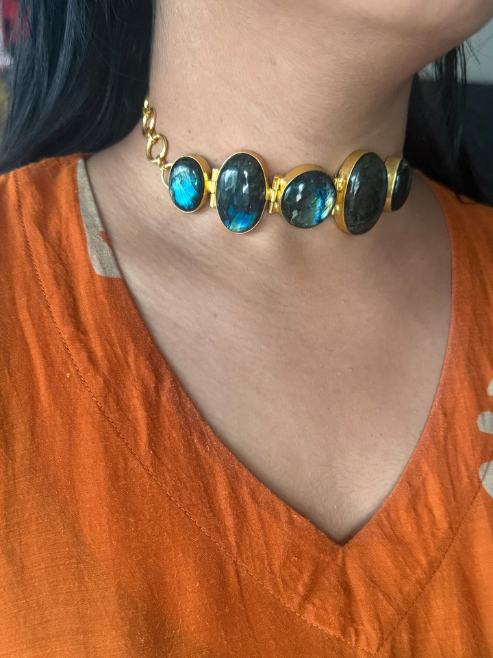 Statement Labradorite Choker / One of a kind Jewellery/ Indian Choker
