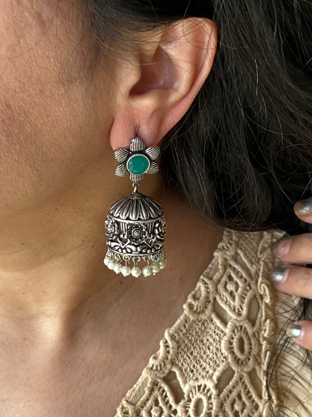 Elegant Flower Jhumkas - Premium Quality, Exquisite Craftsmanship