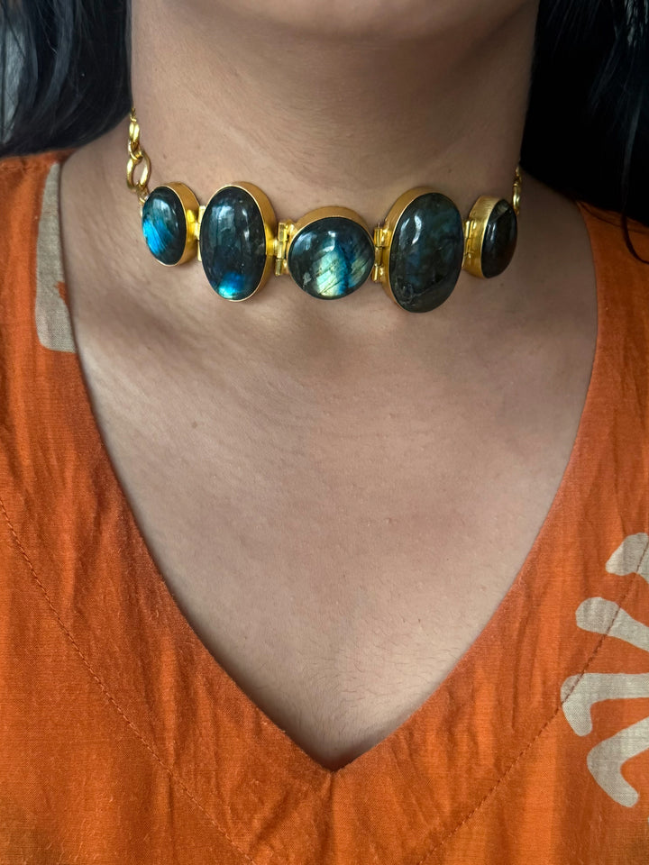 Statement Labradorite Choker / One of a kind Jewellery/ Indian Choker