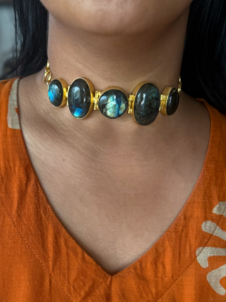 Statement Labradorite Choker / One of a kind Jewellery/ Indian Choker