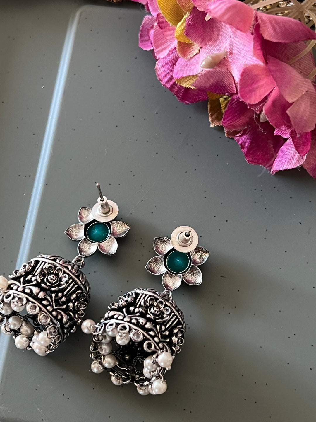 Elegant Flower Jhumkas - Premium Quality, Exquisite Craftsmanship