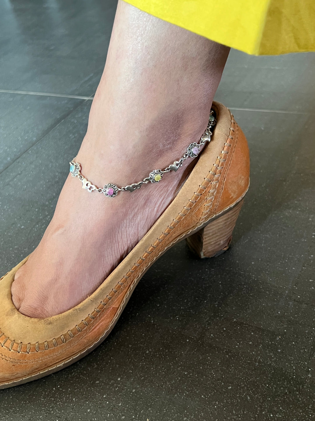 Pure 925 Silver Anklets- Set of 2