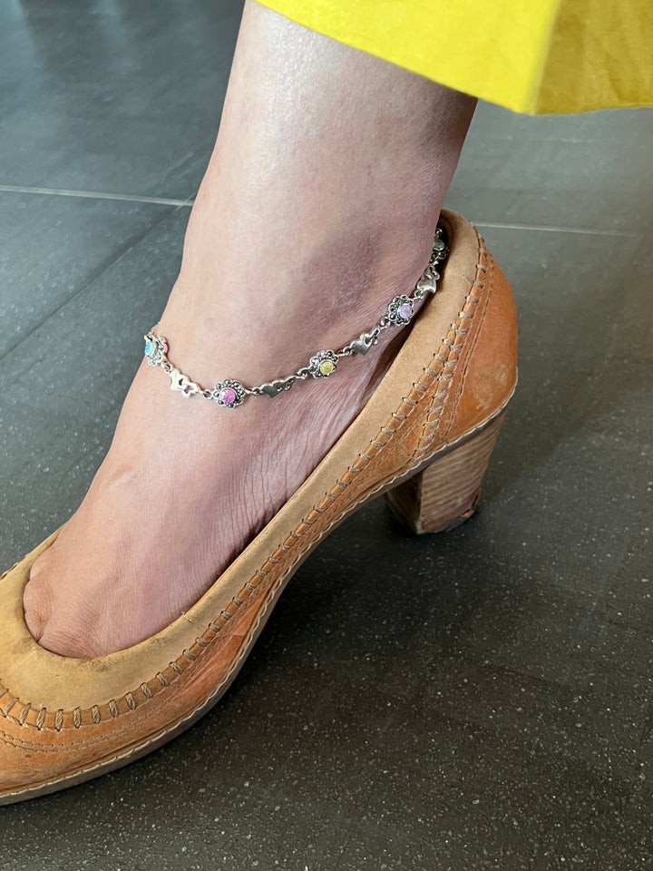 Pure 925 Silver Anklets- Set of 2