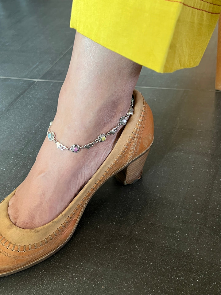 Pure 925 Silver Anklets- Set of 2