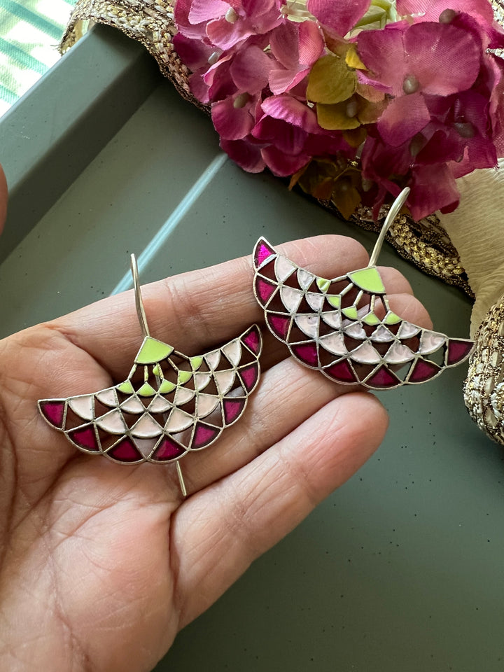 Enamelled Brass Earrings