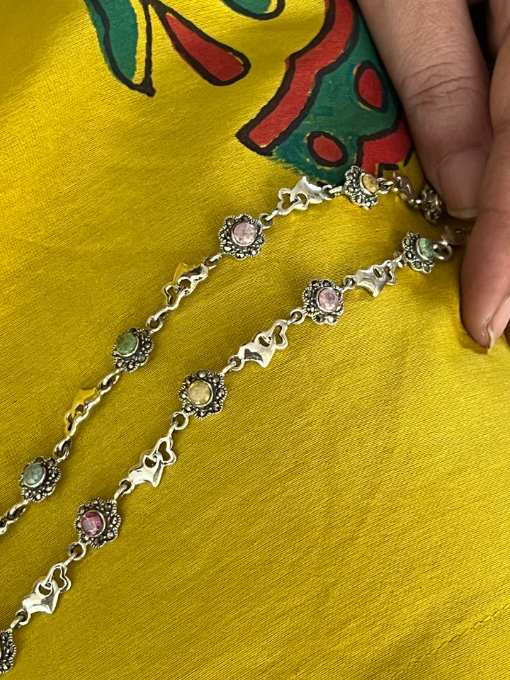 Pure 925 Silver Anklets- Set of 2