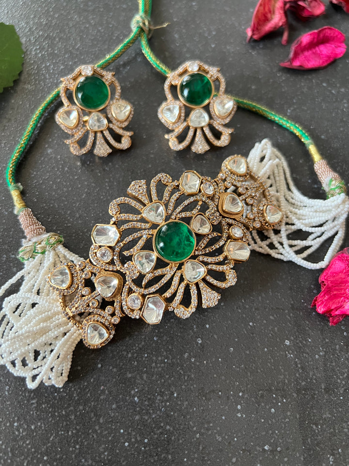 Victorian Kundan Choker with Studs