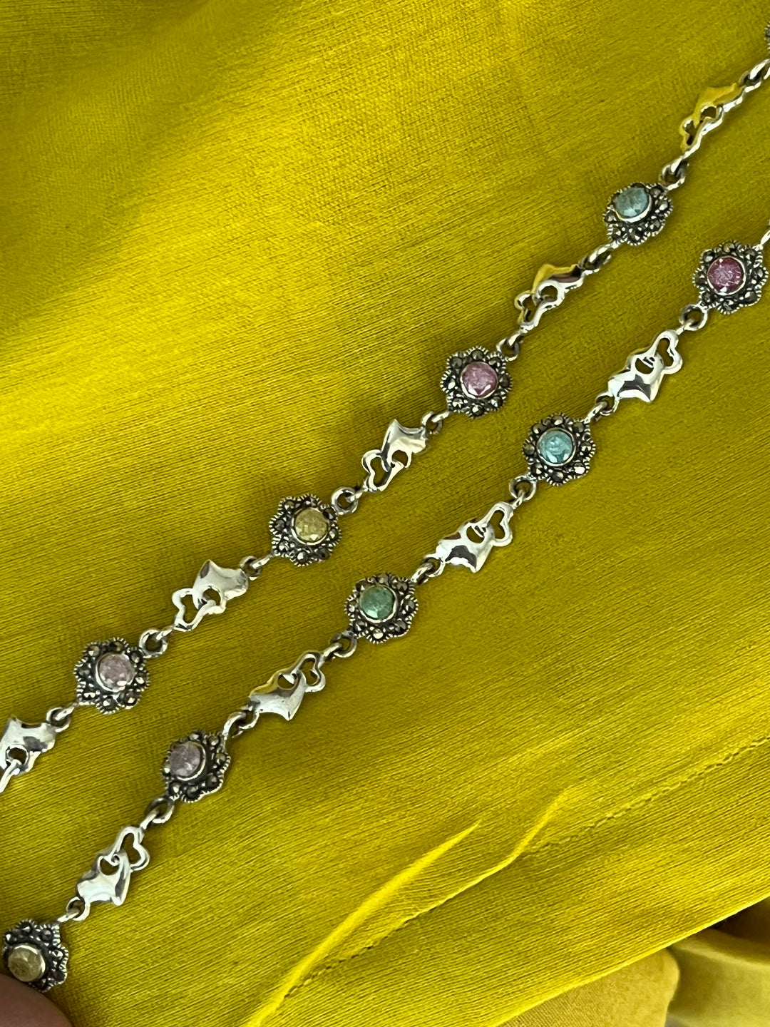 Pure 925 Silver Anklets- Set of 2