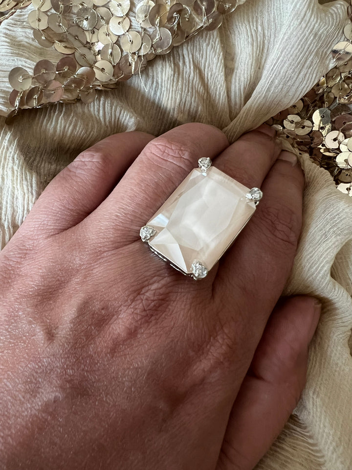 Radiant Elegance: Designer Austrian Crystal Statement Ring