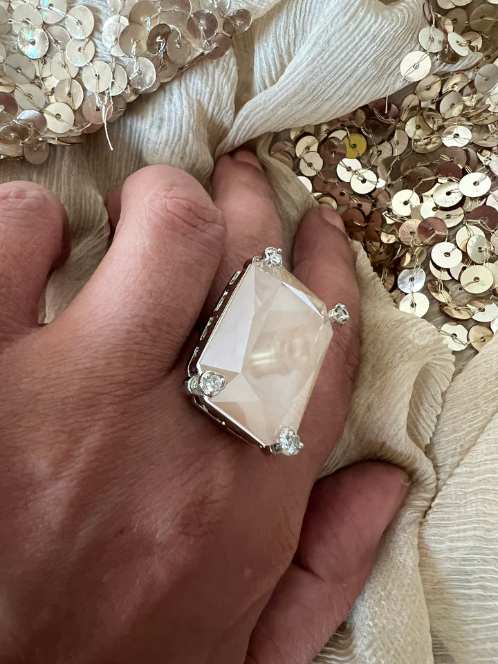 Radiant Elegance: Designer Austrian Crystal Statement Ring