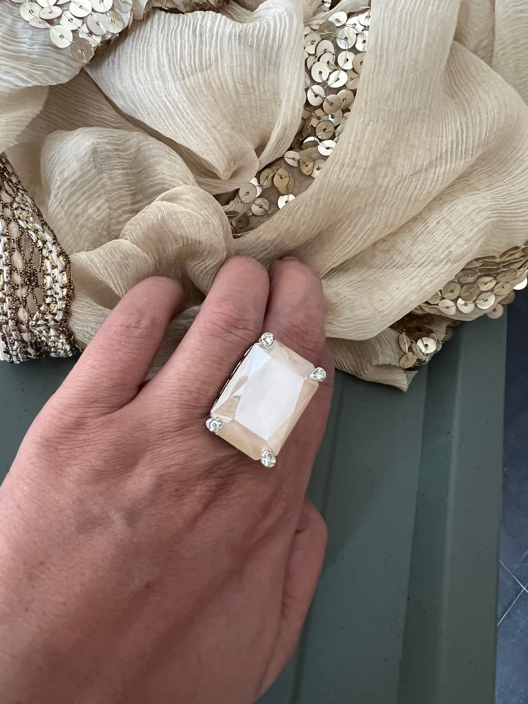 Radiant Elegance: Designer Austrian Crystal Statement Ring