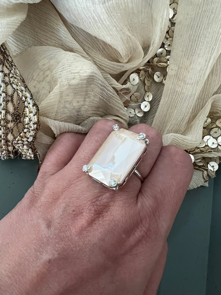 Radiant Elegance: Designer Austrian Crystal Statement Ring