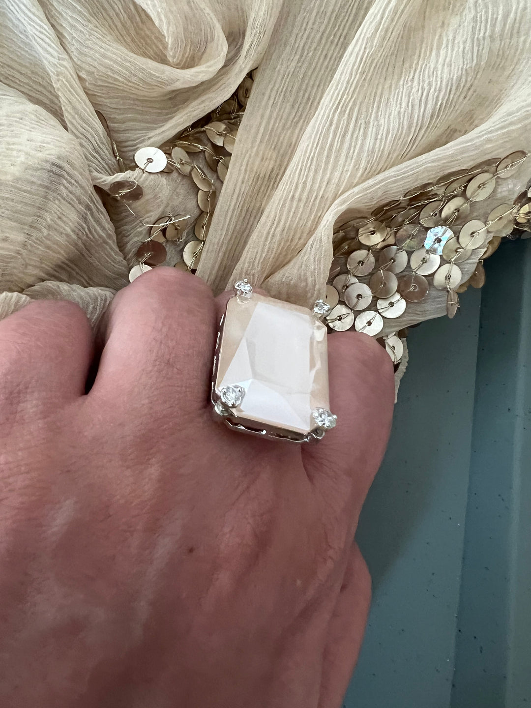 Radiant Elegance: Designer Austrian Crystal Statement Ring