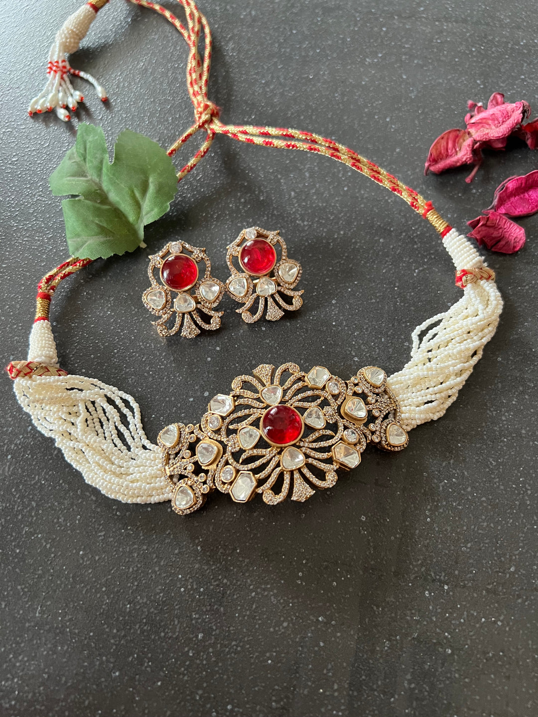 Victorian Kundan Choker with Studs