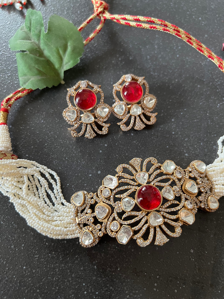 Victorian Kundan Choker with Studs