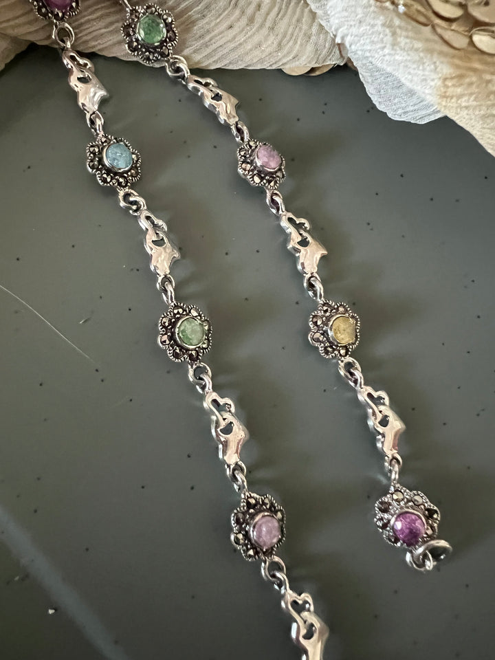 Pure 925 Silver Anklets- Set of 2