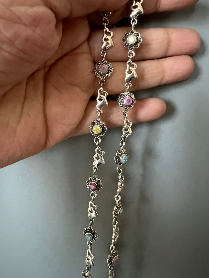 Pure 925 Silver Anklets- Set of 2