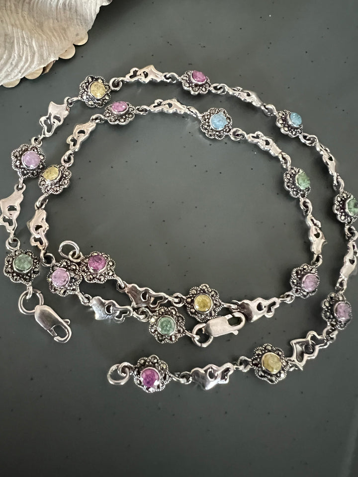 Pure 925 Silver Anklets- Set of 2