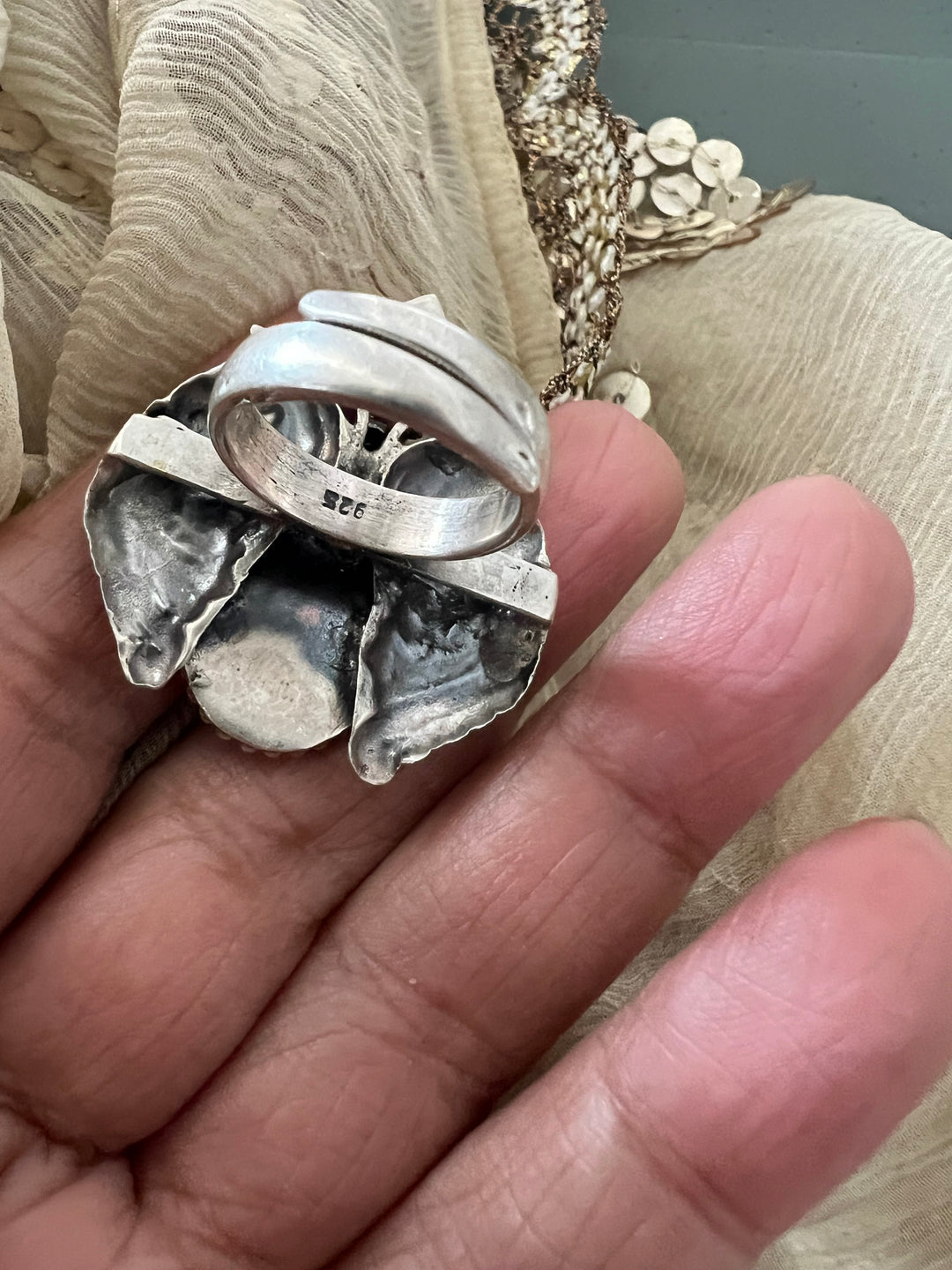 Twin Peacock 925 Silver Ring | SHIVKA