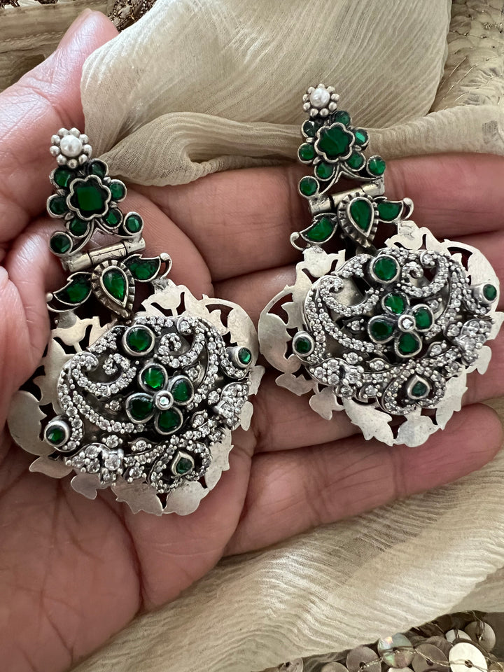 925 Silver Emerald Earrings | SHIVKA