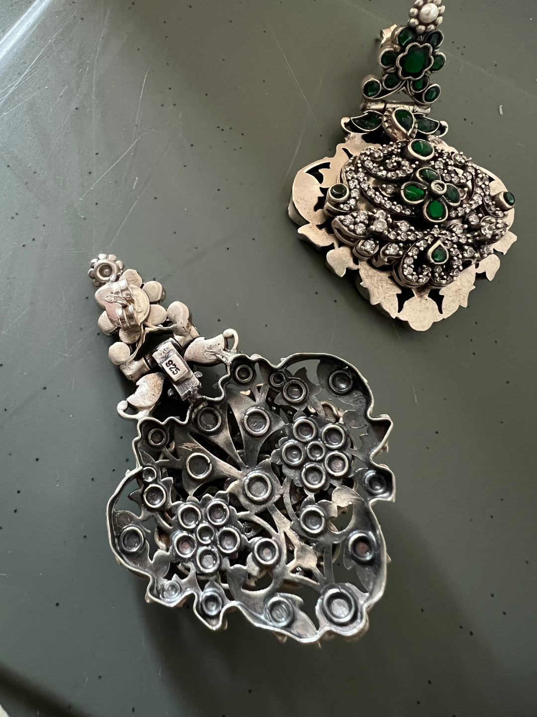 925 Silver Emerald Earrings | SHIVKA