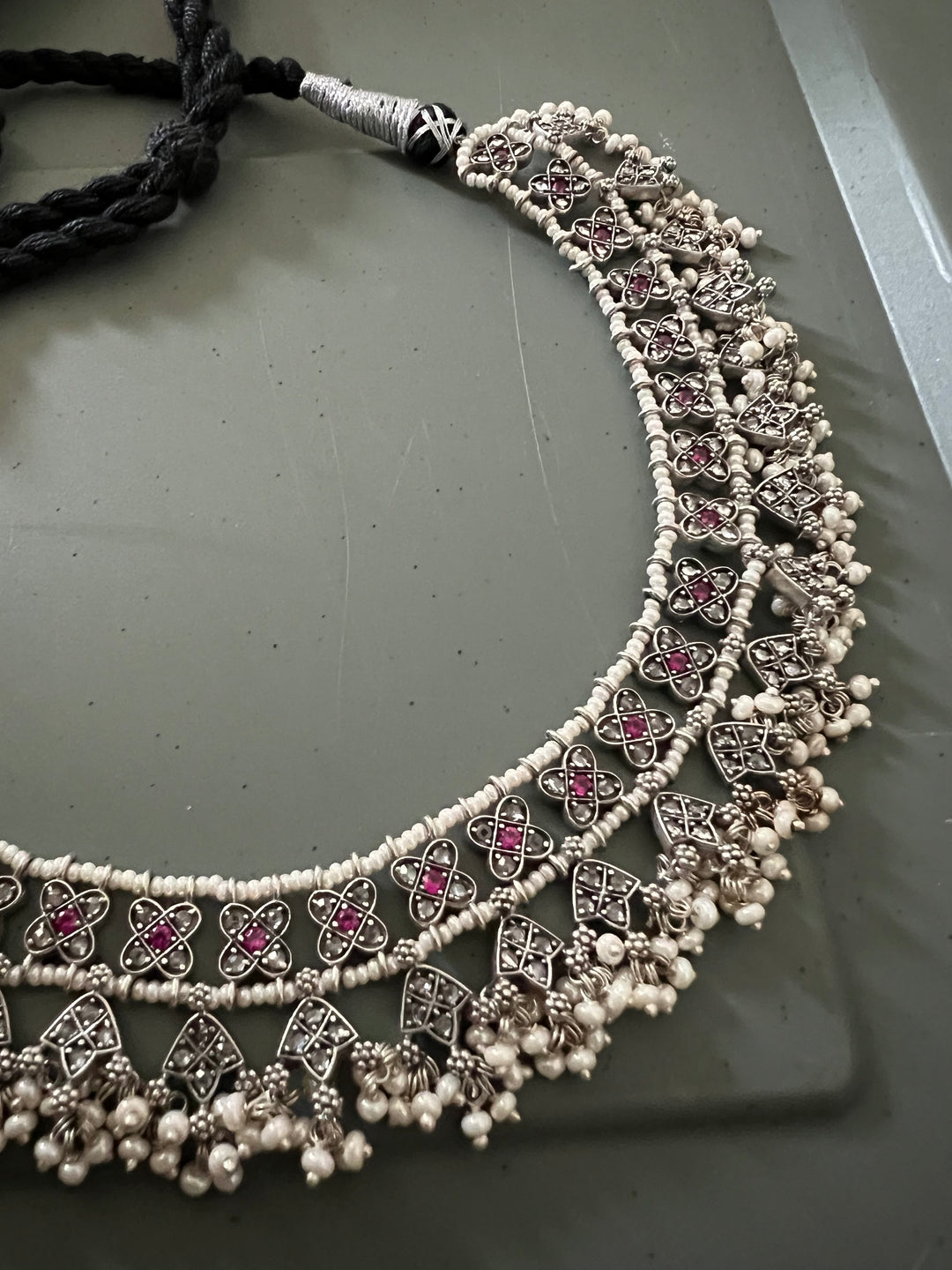 Elegant 925 Silver CZ Pearl Set | SHIVKA