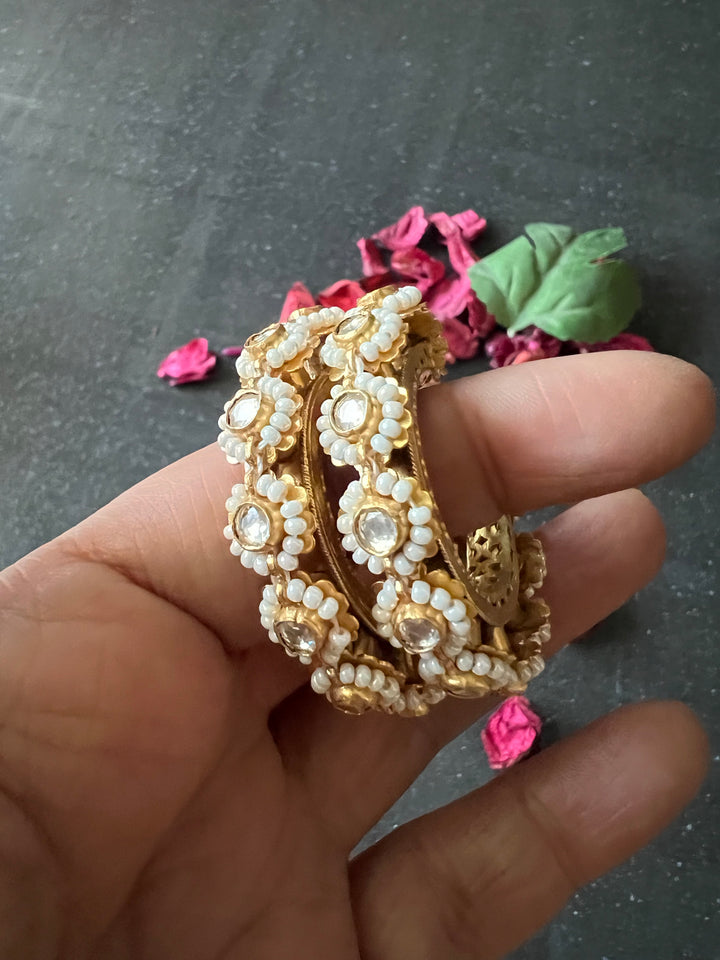 Designer Pure 925 Silver Pearl Hoop Earrings