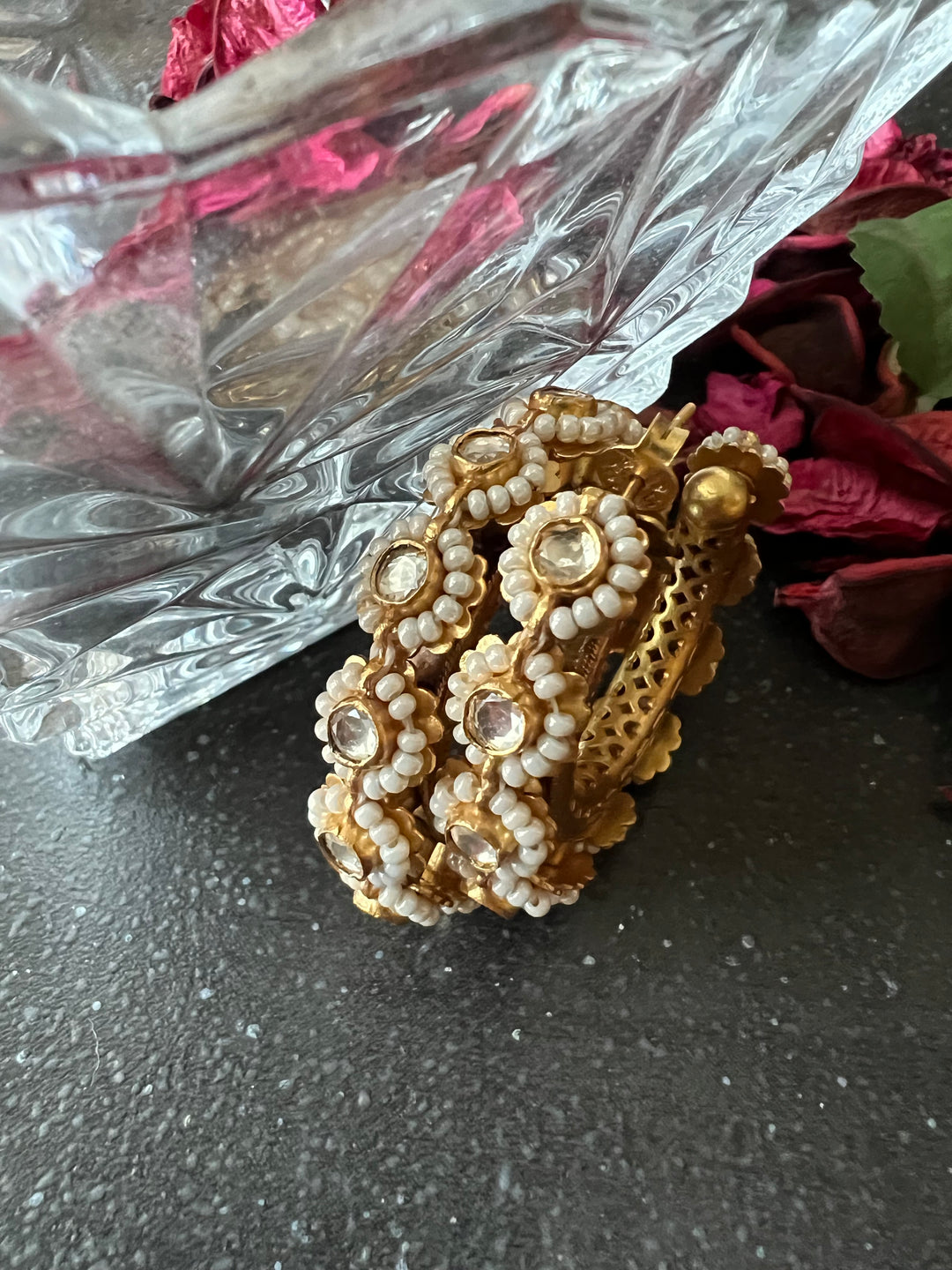 Designer Pure 925 Silver Pearl Hoop Earrings