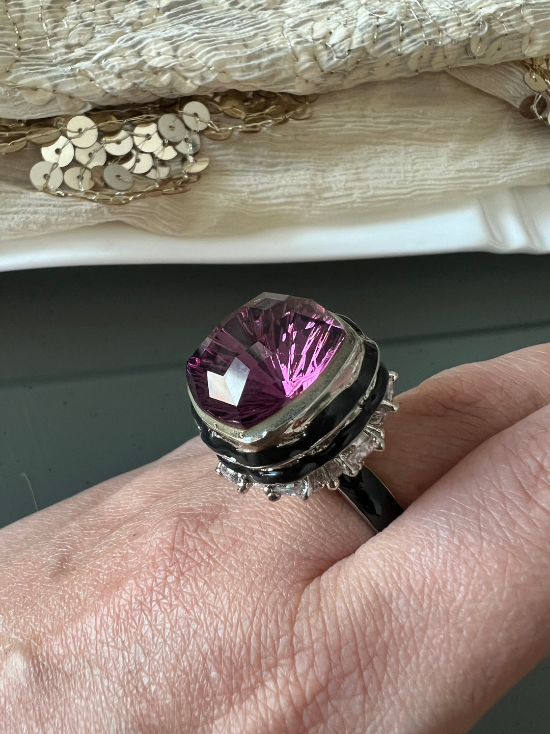 Austrian Crystal Brass Ring