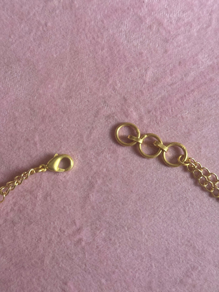 Handmade Heart Statement Choker Necklace | Gold Polish Brass Adjustable Lobster Claw Jewelry