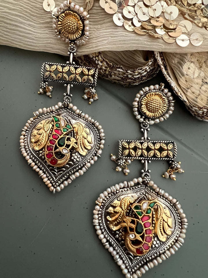 925 Silver Peacock Earrings | SHIVKA