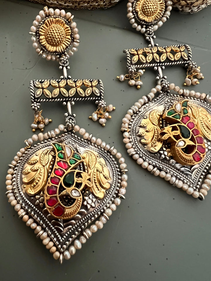 925 Silver Peacock Earrings | SHIVKA