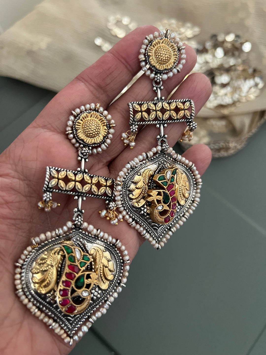 925 Silver Peacock Earrings | SHIVKA