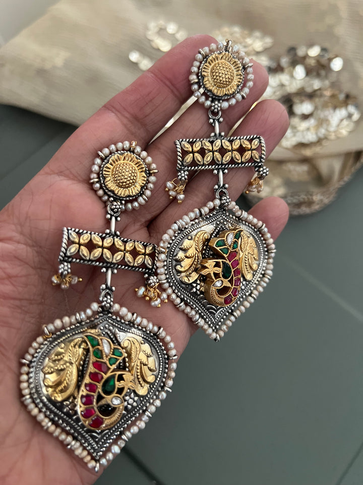 925 Silver Peacock Earrings | SHIVKA