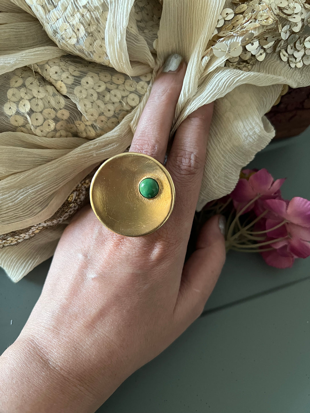 Statement Gold Tone Ring