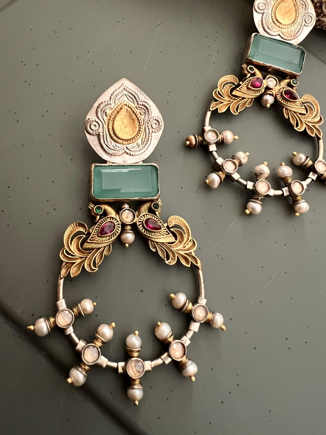 925 Silver Twin Peacock Earrings | SHIVKA