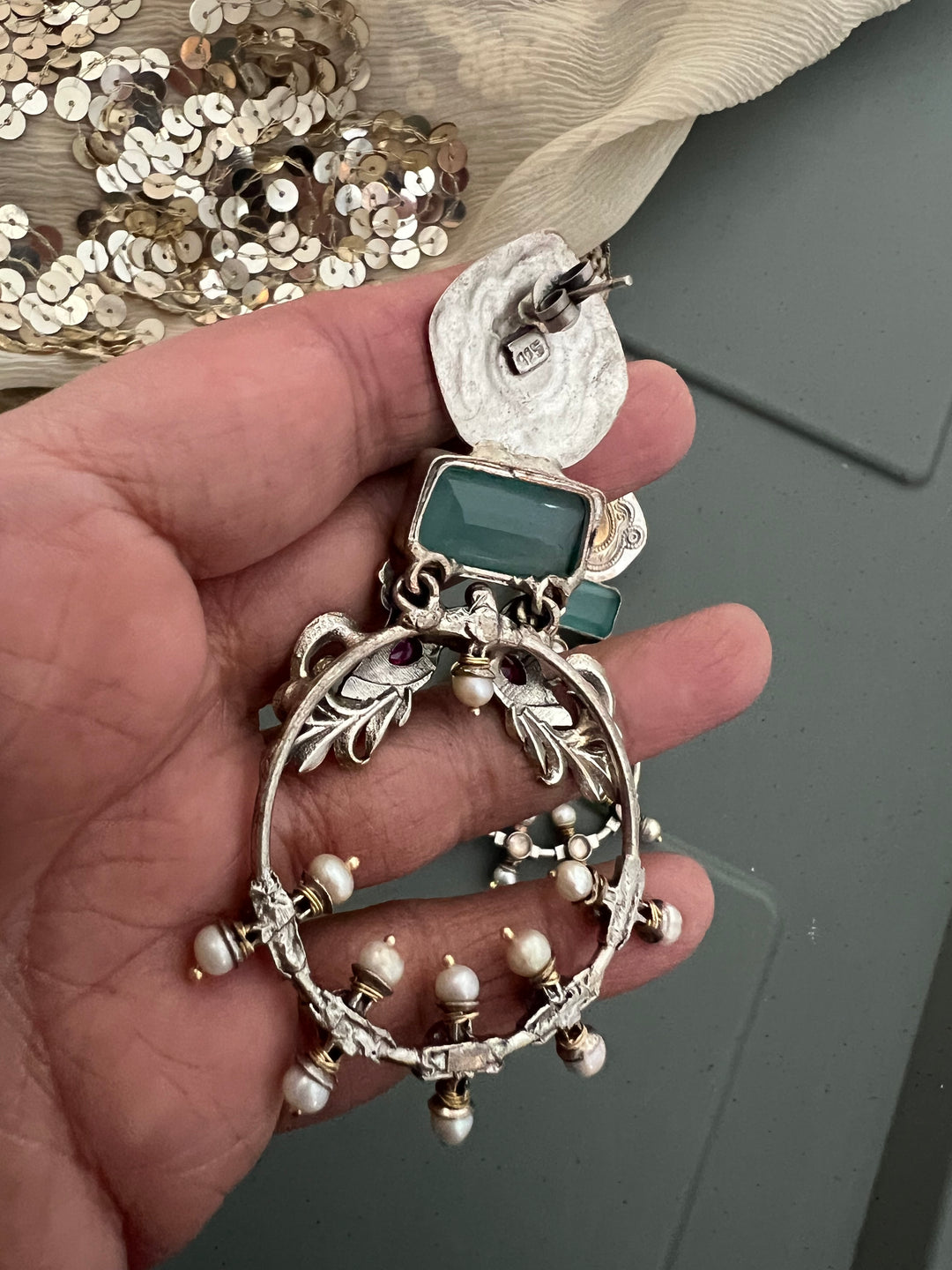 925 Silver Twin Peacock Earrings | SHIVKA