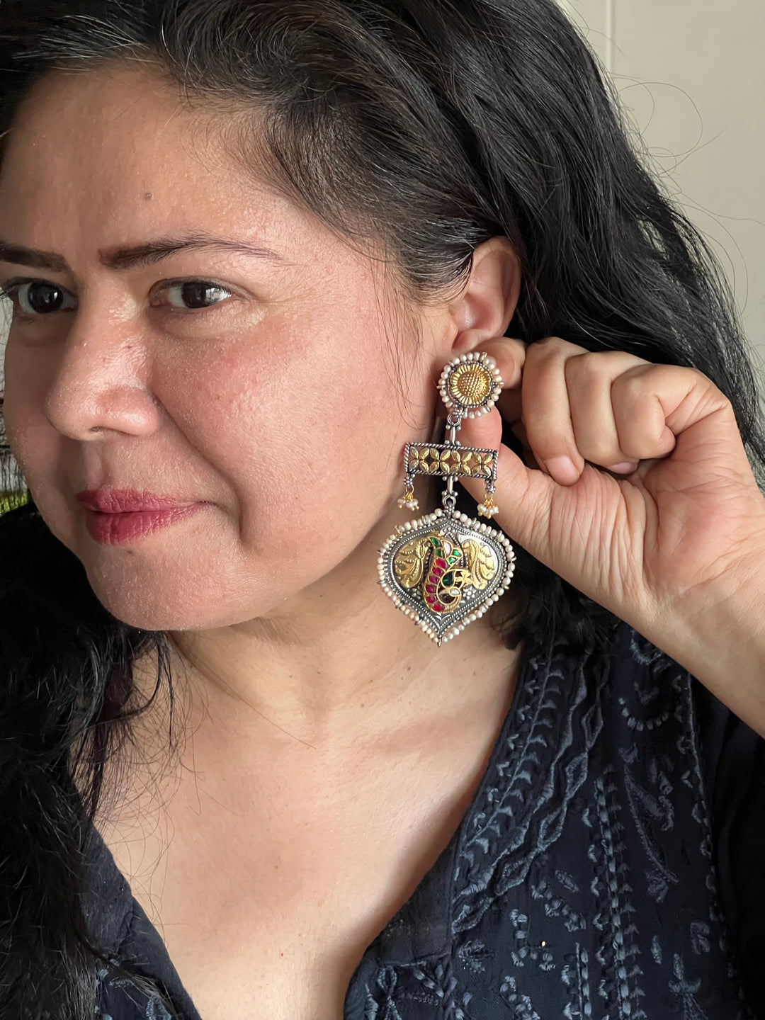 925 Silver Peacock Earrings | SHIVKA