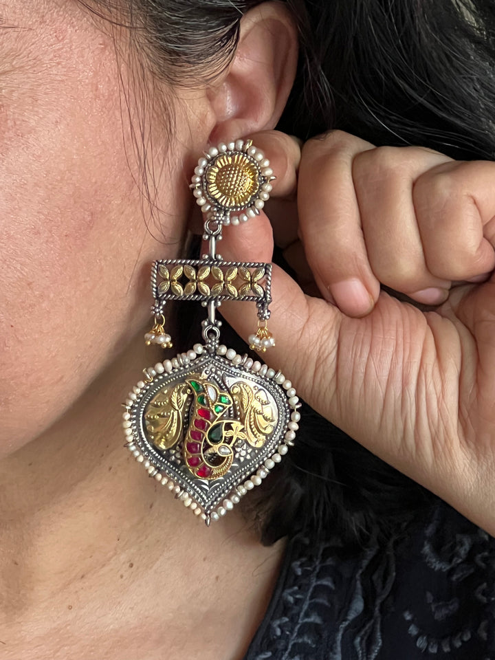 925 Silver Peacock Earrings | SHIVKA