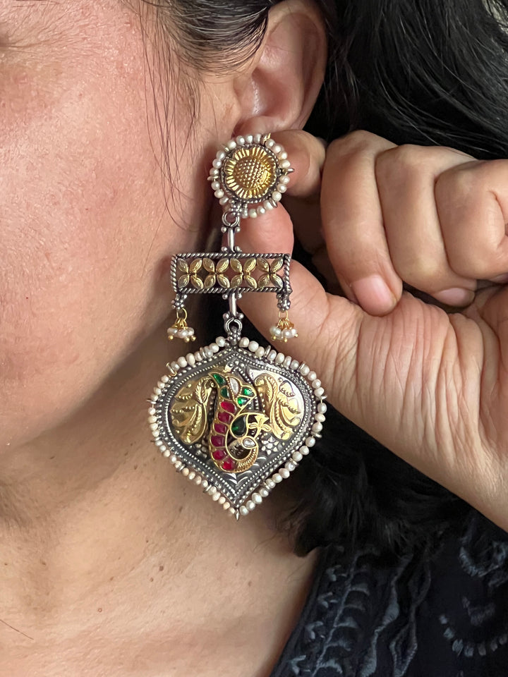 925 Silver Peacock Earrings | SHIVKA