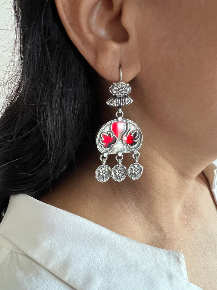 Beautiful Glass 925 Silver Earrings