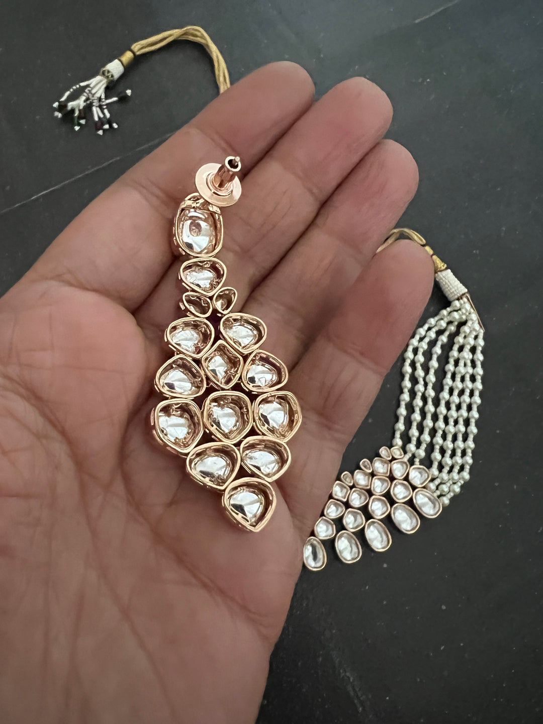 Kundan and Pearls Choker Necklace with Earrings