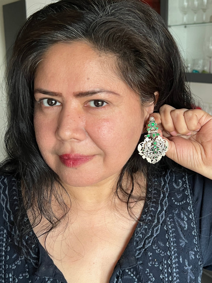 925 Silver Emerald Earrings | SHIVKA