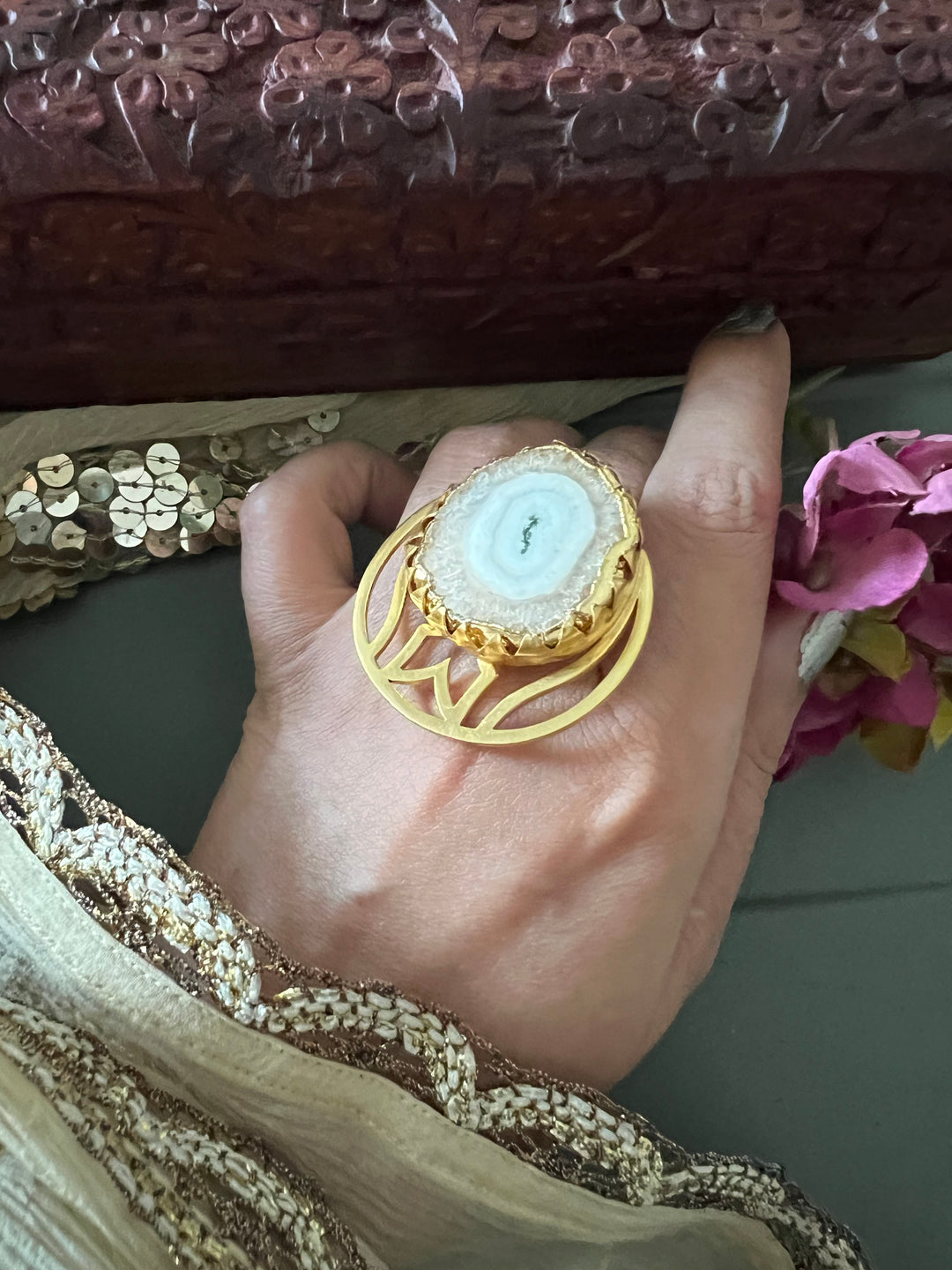 Statement Natural Gemstone Ring