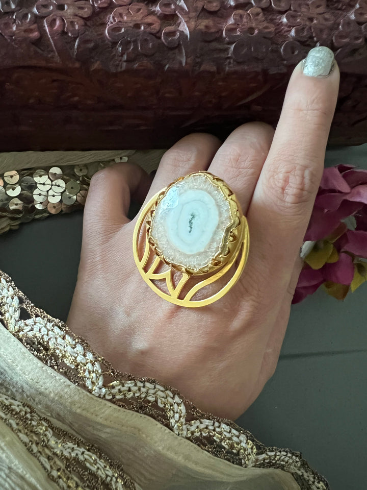 Statement Natural Gemstone Ring