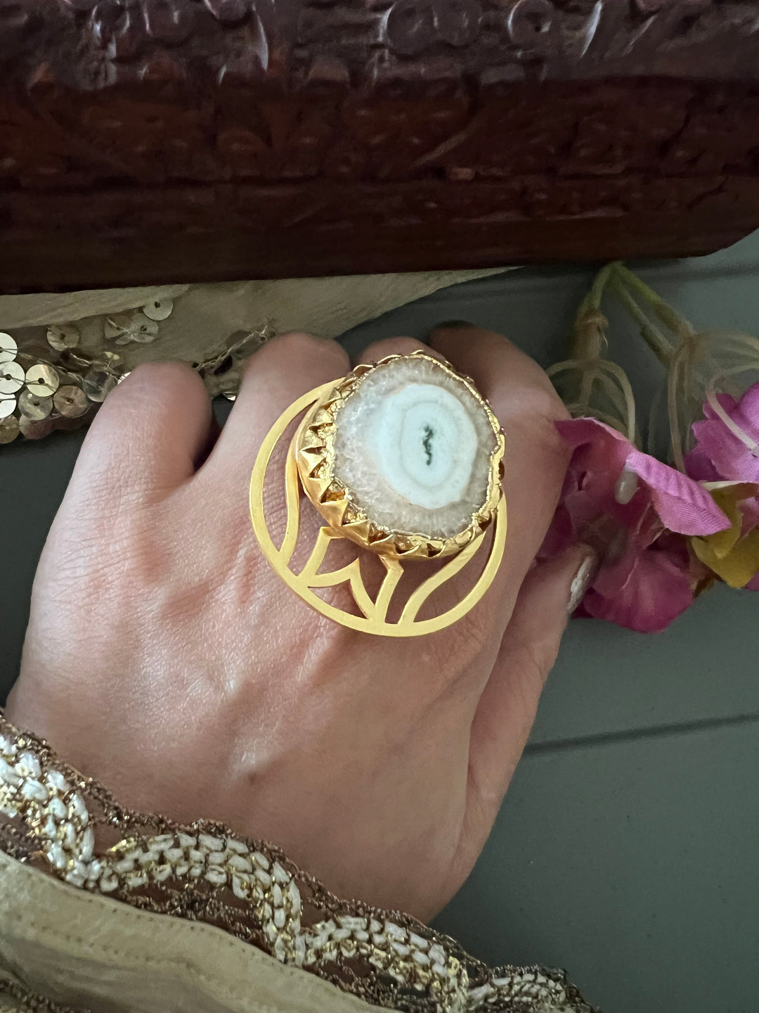 Statement Natural Gemstone Ring