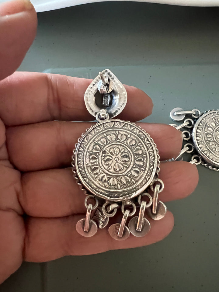 Beautiful Handpainted 925 Silver Earrings